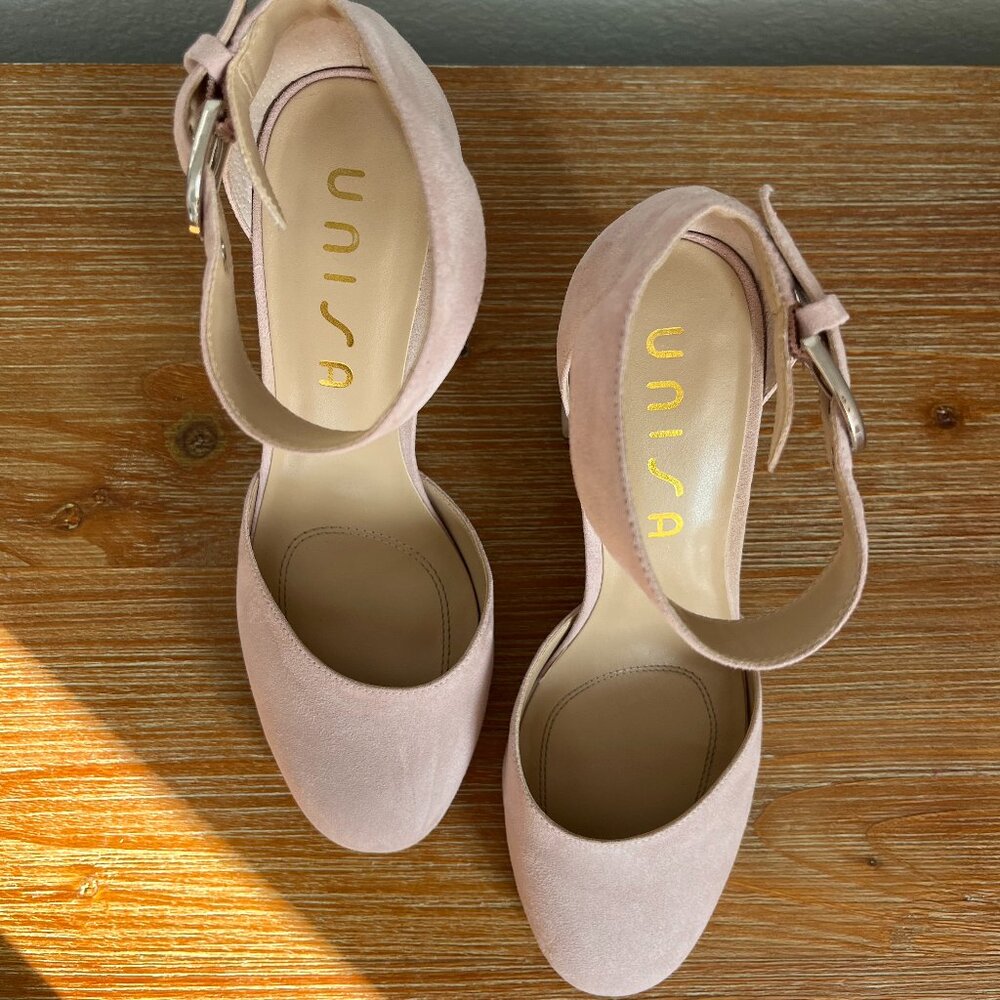 Unisa Women's Ankle Strap Platform Heels Blush Pink Size 8.5 M - Picture 5 of 9